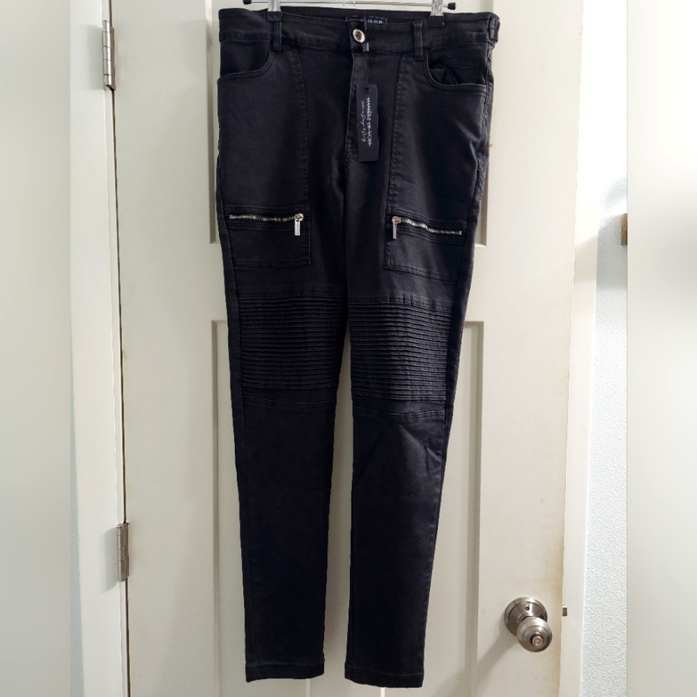 Maniere de voice black skinny jeans nwt